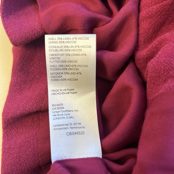 Free People $148 Coco Cropped Blazer Pink Linen Blend New Small Beachy Festival - Picture 7 of 8